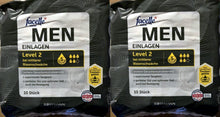 Lade das Bild in den Galerie-Viewer, 2er Set 10er Packung MEN SLIPEINLAGEN &quot;Facelle&quot; - Baumwolle &amp; Anderes, Level 2 Saugstärke 5 Active Protection
