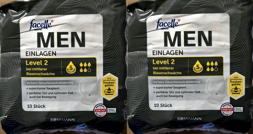 2er Set 10er Packung MEN SLIPEINLAGEN 