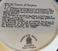 Lade das Bild in den Galerie-Viewer, SAMMELTELLERCHEN UNTERSETZER - Porzellan,  Burg Schloß Tower of London Motiv Aufschrift Motiv Dekor (BC)
