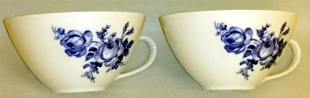 2er Set TEETASSEN - Porzellan Inglazed, Flora Rosenblumen Blüten Blatt Blätter Motiv Dekor