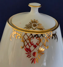 Lade das Bild in den Galerie-Viewer, MOCCA~ KAFFEEKANNE MIT DECKEL - Porzellan, Goldrand Geometrisch Abstrakt Symbol Zeichen Wappen Dekor Motiv
