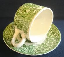 Lade das Bild in den Galerie-Viewer, 2er KAFFEEGEDECK - Keramik / Steingut, Flora Natur Landschaft Haus Häuser Baum Bäume Motiv Dekor
