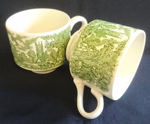 Lade das Bild in den Galerie-Viewer, 2er KAFFEEGEDECK - Keramik / Steingut, Flora Natur Landschaft Haus Häuser Baum Bäume Motiv Dekor
