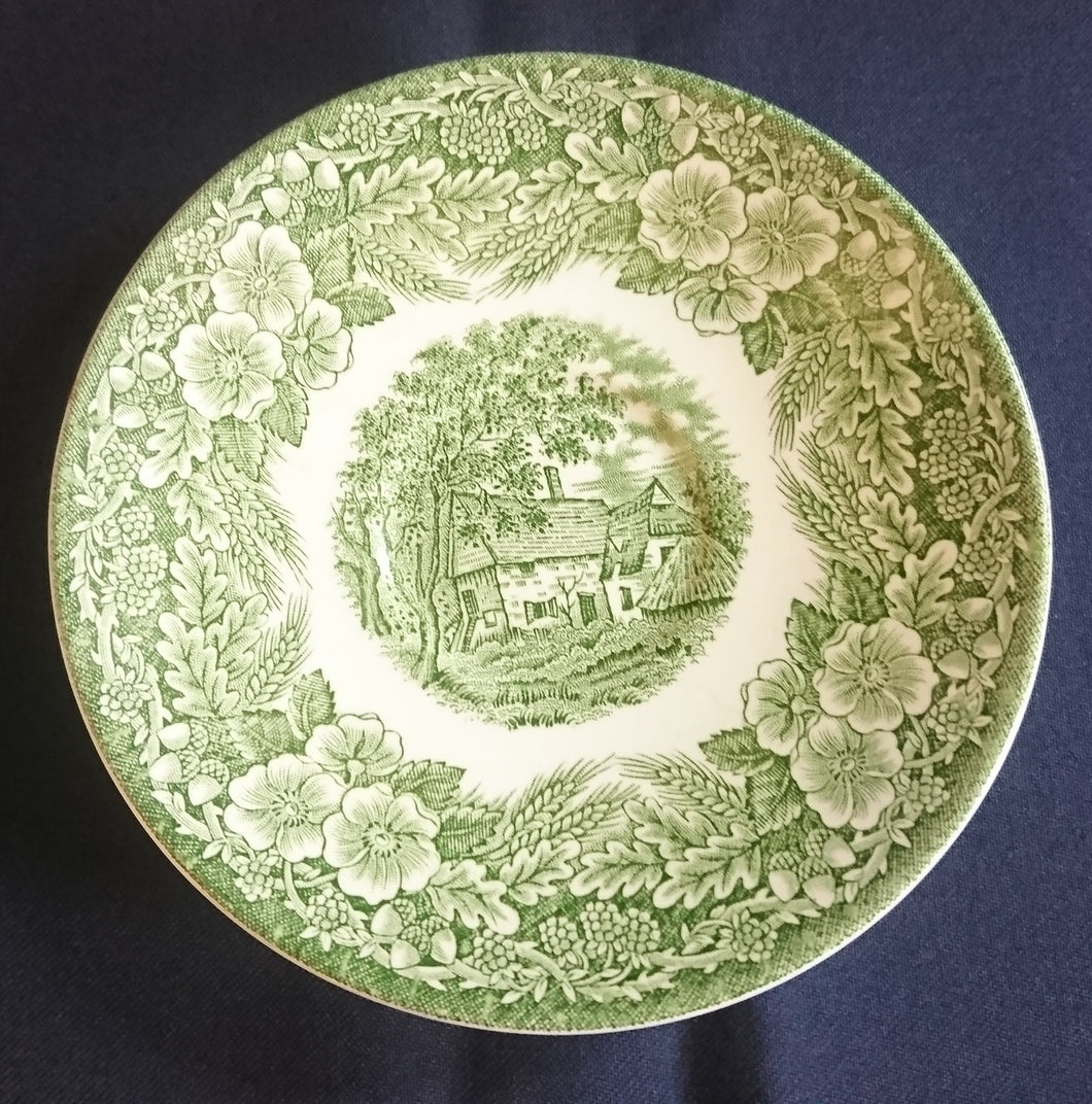 UNTERTASSE - Keramik / Steingut, Flora Natur Landschaft Haus Häuser Baum Bäume Motiv Dekor
