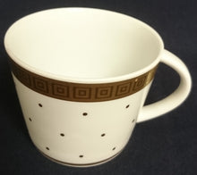 Lade das Bild in den Galerie-Viewer, 2er Set 2er KAFFEEGEDECKE - Porzellan, Goldrand Breite Streifen Vierecke Quadrate Schachbrett Punkte Motiv Dekor
