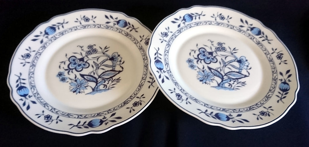 2er Set DESSERTTELLER - Acrylglas, Zwiebelmuster Gewellter Rand Relief Motiv Dekor