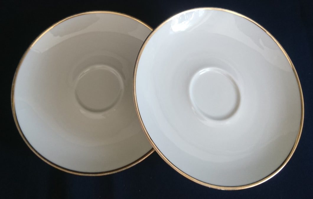 2er Set UNTERTASSE - Porzellan, Goldrand Klassisch Motiv Dekor