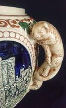 Lade das Bild in den Galerie-Viewer, BOWLESCHÜSSEL MIT DECKEL - Keramik / Steingut, Burgen Schloß Schlösser Ruinen Weintrauben Abstrakt Aufschrift Motiv Dekor
