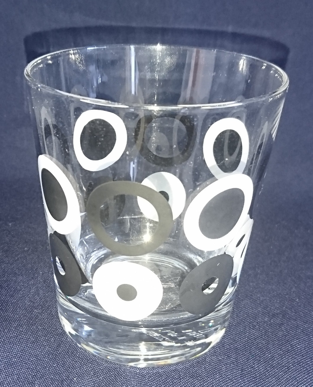 WHISKEY~ WHISKY~ GETRÄNKEGLAS - Hartglas, Kreise Ringe Motiv Dekor