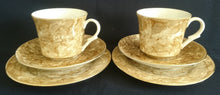 Lade das Bild in den Galerie-Viewer, KAFFEETASSE - Porzellan, Goldrand Perlmut Abstrakt Batik Motiv Dekor
