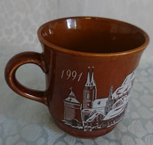 Lade das Bild in den Galerie-Viewer, GLÜHWEINTASSE - Keramik / Steingut, Nürnberger Christkindl Markt 1991 Aufschrift Winterschnee Motiv Dekor
