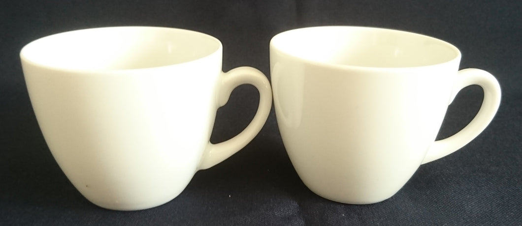 2er Set MOCCA KAFFEETASSEN - Porzellan, Einfärbiges Gastronomisches Motiv Dekor