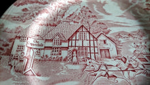 Lade das Bild in den Galerie-Viewer, SPEISETELLER - Keramik / Steingut, Landschaft Natur Dorf Haus Häuser Pferde Kutsche Motiv Dekor (BC)
