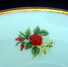 Lade das Bild in den Galerie-Viewer, 2er Set UNTERTASSEN - Porzellan, Goldrand Flora Rosenblüten Blumenstrauß Motiv Dekor

