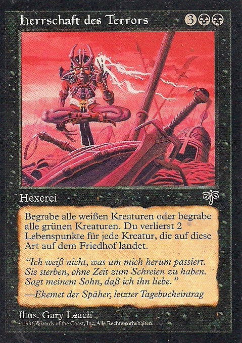 HERRSCHAFT DES TERRORS, Magic -The Gathering-, Ausgabe / Set / Serie Trugbilder (Mirage) 1996