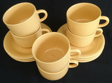 Lade das Bild in den Galerie-Viewer, 2er Set 2er KAFFEEGEDECKE - Keramik / Steingut, Modernes Gelb Einfärbiges Motiv Dekor
