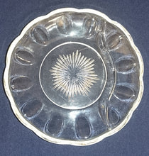 Lade das Bild in den Galerie-Viewer, 2er Set DESSERTSCHALEN (2 Kammer) - Hartglas, Sonnenstern Innerer Linien Relief Ovale Kreise Motiv Dekor
