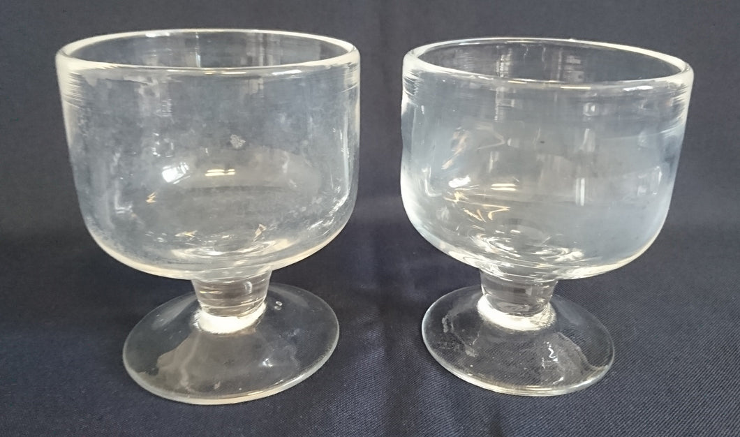2er Set EISDESSERT BECHER - Hartglas, Kreisförmige Geometrische Form