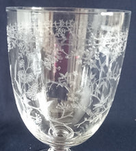 Lade das Bild in den Galerie-Viewer, ROTWEIN~ GETRÄNKEGLAS - Hartglas, Flora Blumenblüten Pflanzen Ranken Motiv Dekor
