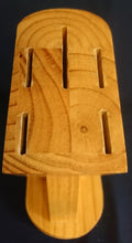 Lade das Bild in den Galerie-Viewer, MESSERBLOCK 5ER - Holz, Angeschrägte Form Holzmaserung Motiv Dekor
