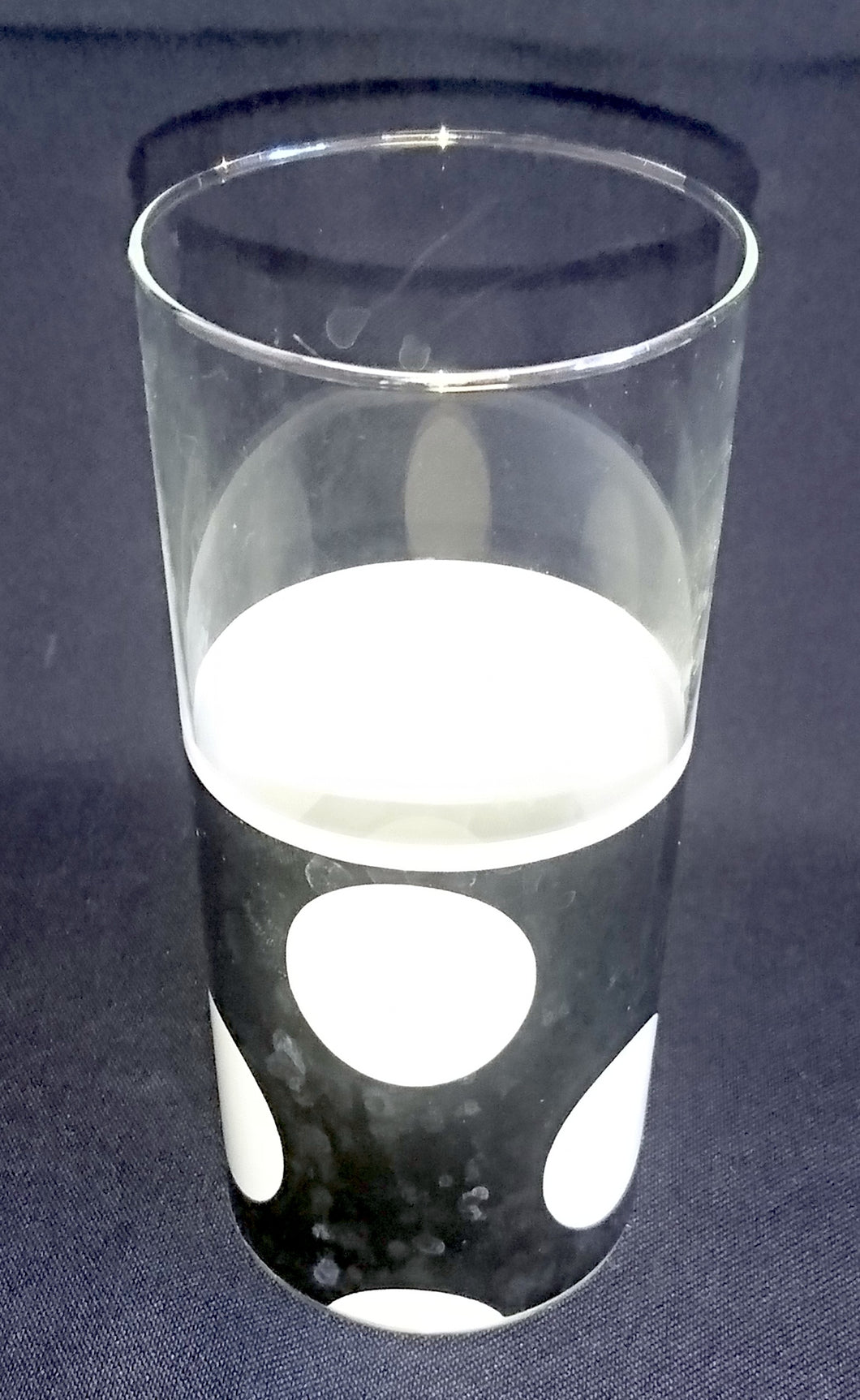 LONGDRINK~ GETRÄNKEGLAS - Hartglas, Kreise Punkte Motiv Dekor