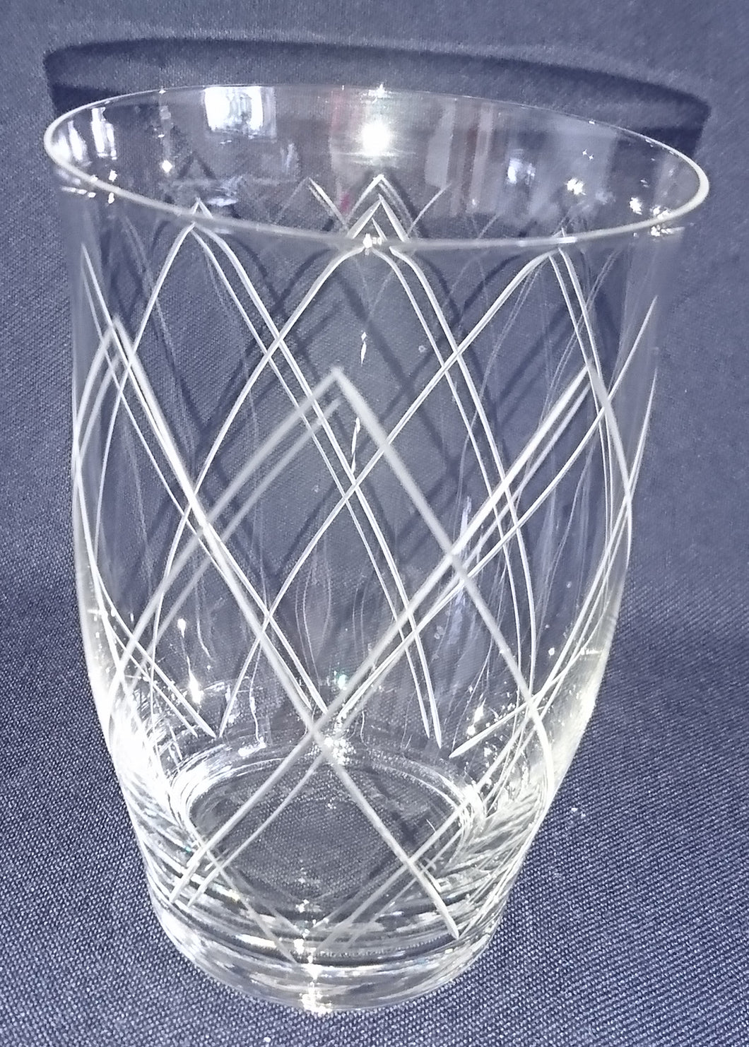 GETRÄNKEGLAS - Hartglas, Geschliffen Linien Streifen Karo Motiv Dekor