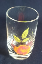 Lade das Bild in den Galerie-Viewer, 2er Set SHOT~ SCHNAPS~ GETRÄNKEGLÄSER - Hartglas, Flora Rosen Blumenblüte Blatt Blätter Motiv Dekor
