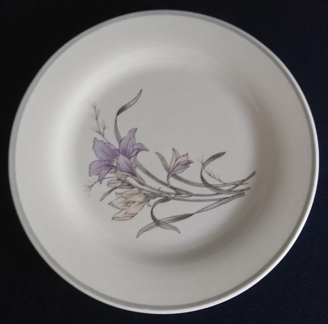 DESSERTTELLER - Keramik / Steingut, Flora Lilien Blumenblüten Pflanzen Rand Motiv Dekor