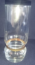 Lade das Bild in den Galerie-Viewer, 2er Set LONGDRINK~ GETRÄNKEGLÄSER - Hartglas, Modernes Band Breiter Linien Golddekor Motiv
