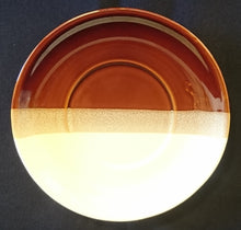 Lade das Bild in den Galerie-Viewer, 2er Set 2er KAFFFEGEDECKE - Keramik / Steingut, Streifen Sandiger Punkte Ahornblatt Motiv Dekor
