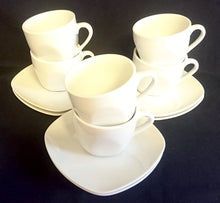 Lade das Bild in den Galerie-Viewer, 2er Set 2er KAFFEEGEDECKE - Porzellan, Gastronomische Einfärbiges Motiv Dekor

