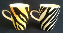 Lade das Bild in den Galerie-Viewer, MOCCA KAFFFETASSE - Keramik / Steingut, Leoparden Tiger Fell Muster Motiv Dekor
