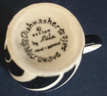 Lade das Bild in den Galerie-Viewer, 2er MOCCA KAFFEEGEDECK - Keramik / Steingut, Zebra Fell Breiter Rand Muster Motiv Dekor
