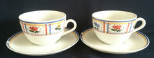 Lade das Bild in den Galerie-Viewer, TEETASSE &quot;Flirt&quot; - Porzellan, Flora Blumenblüten Pflanzen Linien Streifen Rand Motiv Dekor
