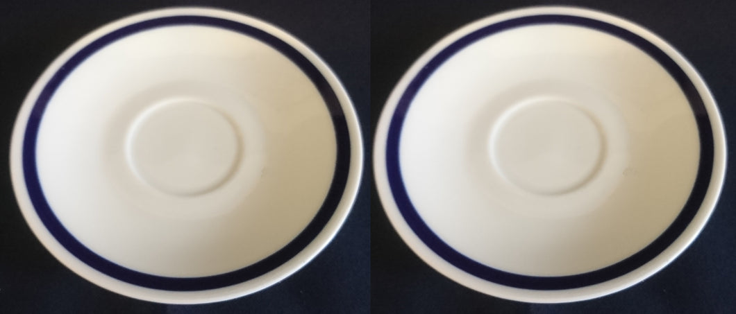 2er Set UNTERTASSEN - Fine China Porzellan, Echt Kobalt Klassisch Zweifarbig Dekor