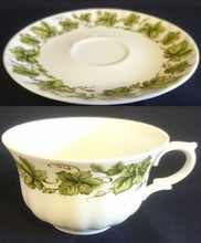 Lade das Bild in den Galerie-Viewer, 2er Set 3er TEEGEDECKE - Porzellan, Flora Weinblatt Blätter Pflanzen Ranken Motiv Dekor
