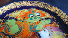 Lade das Bild in den Galerie-Viewer, 2er Set WAND SAMMELTELLER &quot;Studio Linie&quot; &quot;Aladin und die Wunderlampe I &amp; II&quot; - Porzellan, Märchen Geschichte Gold Dekor, Björn Wiinblad Design
