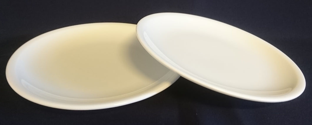 2er Set DESSERTTELLER - Porzellan, Einfärbiges Gastronomisches Motiv Dekor