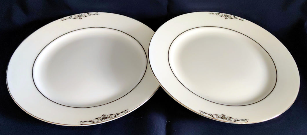 2er Set DESSERTTELLER - Porzellan, Abstrakt Geometrisch Zeichen Symbole Linien Rand Motiv Dekor