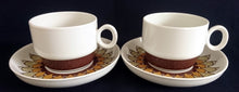 Lade das Bild in den Galerie-Viewer, 2er Set 2er KAFFEEGEDECKE - Porzellan, Geometrisches Abstraktes Wellen Zeichen Streifen Balken Motiv Dekor
