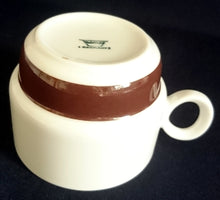 Lade das Bild in den Galerie-Viewer, 2er Set KAFFEETASSEN - Porzellan, Zweifärbiges Streifen Balken Motiv Dekor
