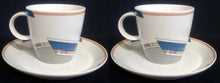 Lade das Bild in den Galerie-Viewer, 2er Set KAFFEETASSEN &quot;York Cubic&quot; - Porzellan, Abstrakt Geometrisches Balken Rechteck Geschwungene Streifen Motiv Dekor

