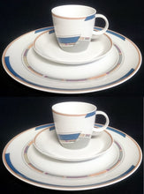 Lade das Bild in den Galerie-Viewer, 2er Set 2er KAFFEEGEDECKE &quot;York Cubic&quot; - Porzellan, Abstrakt Geometrisches Balken Rechteck Geschwungene Streifen Motiv Dekor
