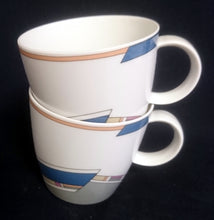 Lade das Bild in den Galerie-Viewer, 2er Set 2er KAFFEEGEDECKE &quot;York Cubic&quot; - Porzellan, Abstrakt Geometrisches Balken Rechteck Geschwungene Streifen Motiv Dekor
