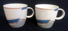 Lade das Bild in den Galerie-Viewer, 2er Set 2er KAFFEEGEDECKE &quot;York Cubic&quot; - Porzellan, Abstrakt Geometrisches Balken Rechteck Geschwungene Streifen Motiv Dekor
