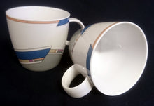 Lade das Bild in den Galerie-Viewer, 2er Set 2er KAFFEEGEDECKE &quot;York Cubic&quot; - Porzellan, Abstrakt Geometrisches Balken Rechteck Geschwungene Streifen Motiv Dekor
