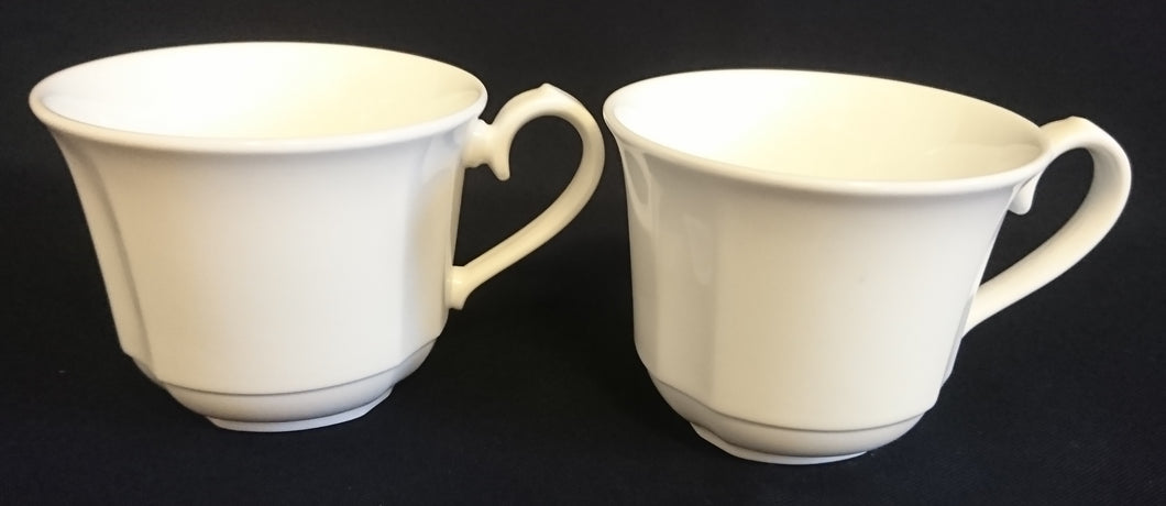 2er Set KAFFEETASSEN - Porzellan, Moderne Gastronomische Gewölbte Relief Form Motiv Dekor