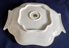 Lade das Bild in den Galerie-Viewer, 3er Set SCHALE &amp; SCHÄLCHEN &quot;Irka&quot; - Porzellan, Goldrand Flora Pflanzen Blumen Blüten Motiv Dekor
