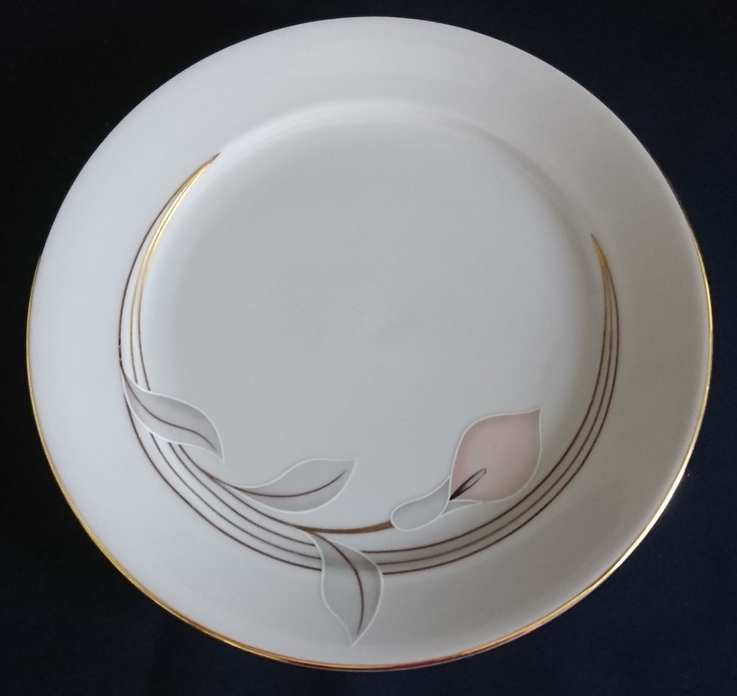 DESSERTTELLER - Porzellan, Goldrand Flora Blumenblüte Relief Motiv Dekor