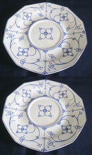 Lade das Bild in den Galerie-Viewer, 2er Set SUPPENTASSEN UNTERTELLER - Porzellan, Klassisch Style, Indisch Blau Strohblume Dekor
